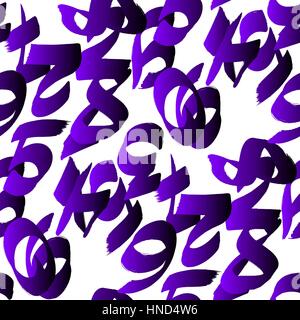 Seamless dark blue numbers pattern on white background Stock Vector