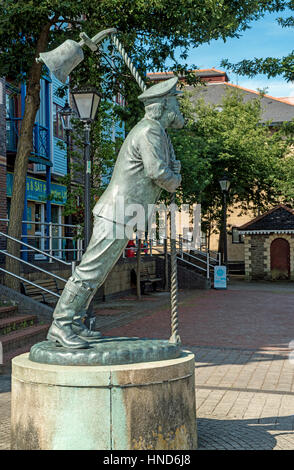 Stature of Captain Car, Dylan Thomas charactor from Under Milk Wood Stock Photo