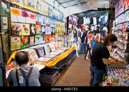 Temple Street Night Market,Kowloon, Hong Kong, China Stock Photo