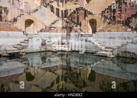 Step well near the amber fort, Jaipur Stock Photo