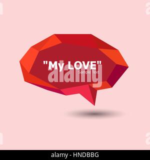 Red polygonal geometric speech bubble, stock vector Stock Vector