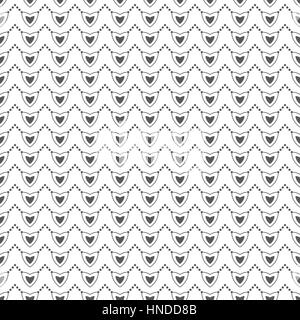 Seamless pattern. Stylish geometric texture with the repeating hearts, ovals, ellipses, dots. Monochrome. Backdrop. Web. Vector illustration for your  Stock Vector