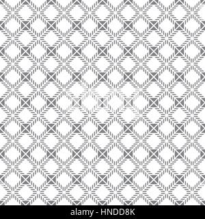 Seamless pattern. Classical geometric texture. Repetitive geometric shapes. Squares, rhombuses, crosses. Monochrome. Backdrop. Web. Vector illustratio Stock Vector