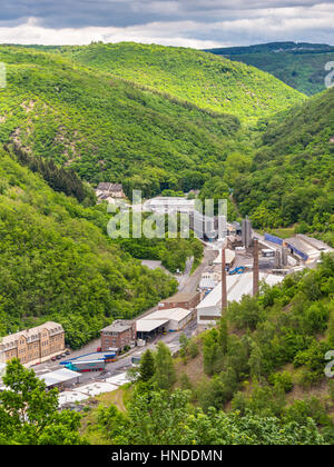 Braubach, Germany - May 23, 2016: BSB Recycling GmbH (BSB), Braubach, Germany is one of the traditional secondary lead smelters in Germany, and is als Stock Photo