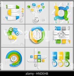 Set business marketing infographic template. Vector illustration. Stock Vector