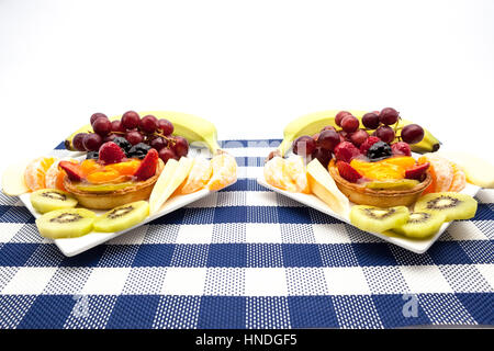 on an plate of delicious fruit tart Stock Photo