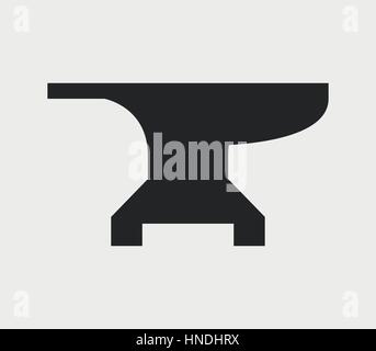 icon anvil illustrated in vector on white background Stock Vector