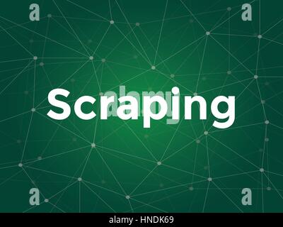 illustration white text on green background for website scraping is data scraping used for extracting data from websites Stock Vector