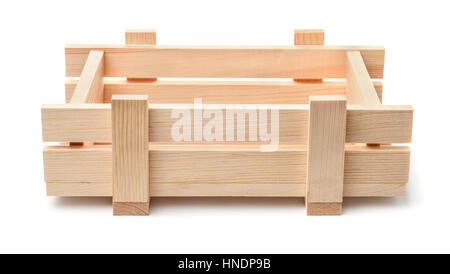 Small decorative wooden crate isolated on white Stock Photo