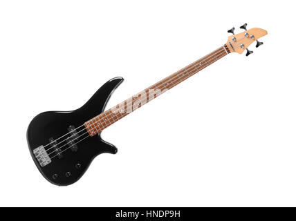 Electric bass guitar isolated on white Stock Photo