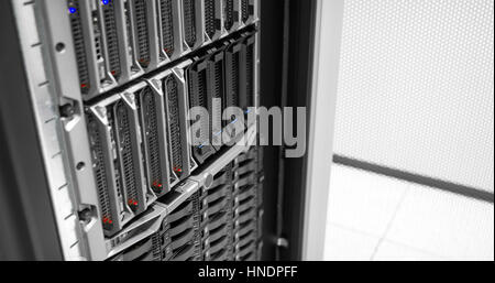 Blade servers in large enterprise datacenter Stock Photo