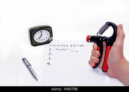 Abstract composition of making Monday plans. Stock Photo