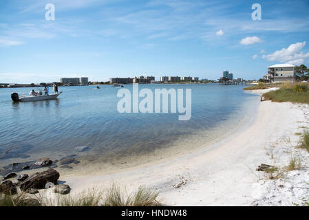 Small beach at Boggy Point Landing Orange Beach Alabama USA Stock Photo