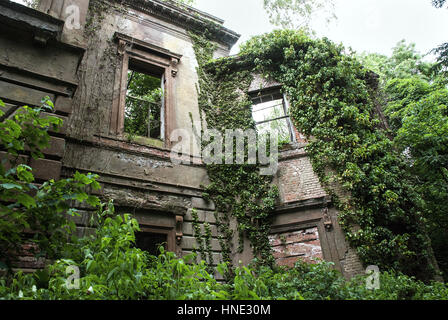 Baron Hill House surrounded by trees, Anglesey, Wales Stock Photo