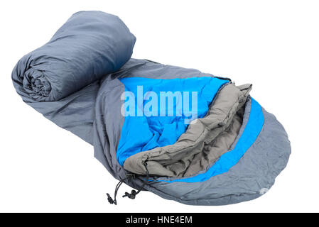 warm sleeping bag isolated on white background Stock Photo