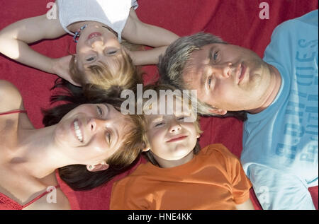 Model release, Familienfoto, Eltern und Kinder - family portrait Stock Photo