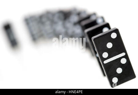 Dominosteine in der Reihe - domino Stock Photo
