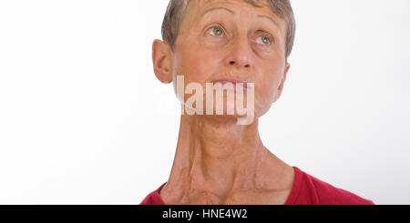 Model release, Frau, 60+, mit nachdenklichem Blick - woman, 60 + Stock Photo