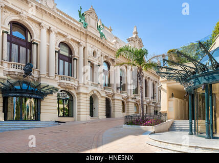 MONTE CARLO, MONACO - JULY 13, 2013: Entrance to restaurant and Salon de Jeux Prives - private gaming salon located in the building of Monte Carlo Cas Stock Photo