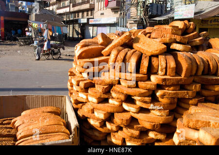 Stall of toast bread in Sardar Market,Jodhpur, Rajasthan, India Stock Photo