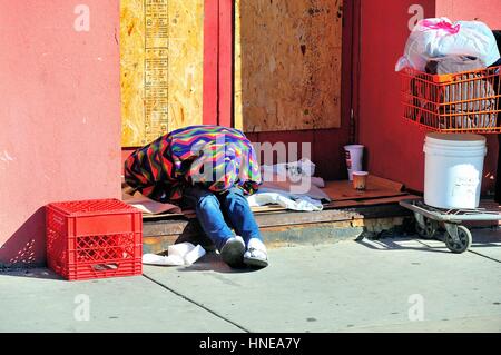 Homeless man all his belongings in a shopping cart Seattle Washington ...