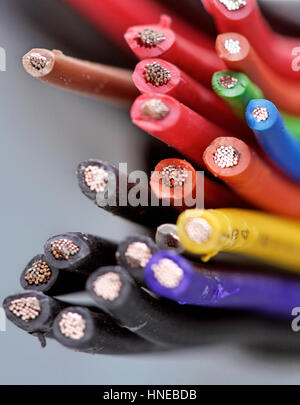 Computer cables on white background Stock Photo