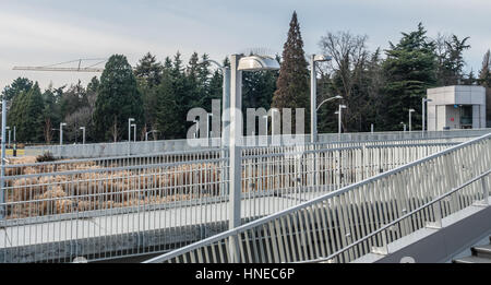 A view of modern lights and fences. Stock Photo