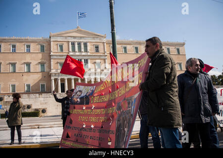 Athens, Greece. 11th Feb, 2017. Kurds and their supporters demonstrate in Athens against the Turkish Goverment and its attacks against the Kurds. Credit: George Panagakis/Pacific Press/Alamy Live News Stock Photo