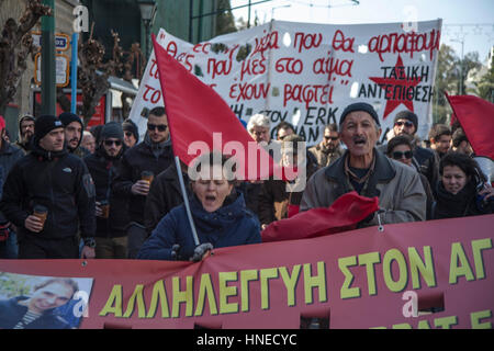 Athens, Greece. 11th Feb, 2017. Kurds and their supporters demonstrate in Athens against the Turkish Goverment and its attacks against the Kurds. Credit: George Panagakis/Pacific Press/Alamy Live News Stock Photo