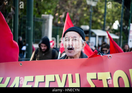 Athens, Greece. 11th Feb, 2017. Kurds and their supporters demonstrate in Athens against the Turkish Goverment and its attacks against the Kurds. Credit: George Panagakis/Pacific Press/Alamy Live News Stock Photo