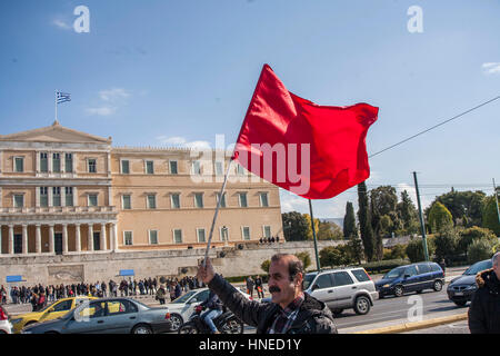 Athens, Greece. 11th Feb, 2017. Kurds and their supporters demonstrate in Athens against the Turkish Goverment and its attacks against the Kurds. Credit: George Panagakis/Pacific Press/Alamy Live News Stock Photo