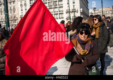 Athens, Greece. 11th Feb, 2017. Kurds and their supporters demonstrate in Athens against the Turkish Goverment and its attacks against the Kurds. Credit: George Panagakis/Pacific Press/Alamy Live News Stock Photo