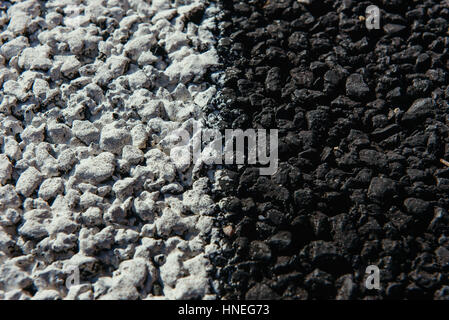 New asphalt texture with white dashed line Stock Photo