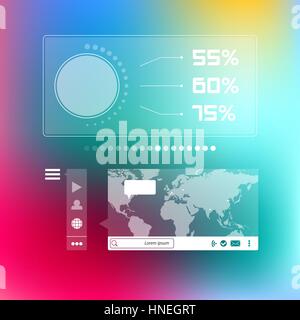 World map social infographic template Stock Vector