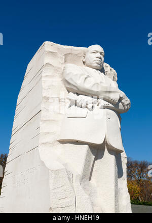 The Stone of Hope, a statue of Martin Luther King at the Martin Luther King, Jr Memorial, Washington DC, USA Stock Photo