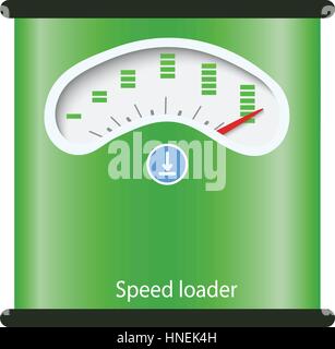 speed loader in the process of working on a white background.the conceptual device showing the process of downloading files Stock Vector