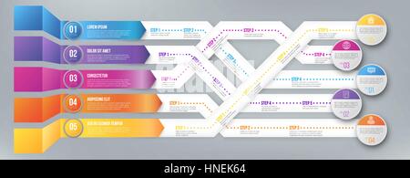 Infografics arrows, shuffled Stock Vector