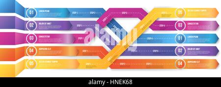 Infografics arrows, shuffled Stock Vector