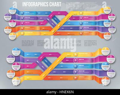 Infografics arrows, shuffled Stock Vector