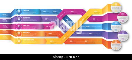 Infografics arrows, shuffled Stock Vector