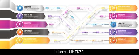 Infografics arrows, shuffled Stock Vector