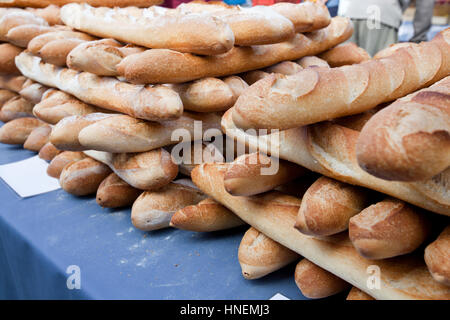 Close-up of loafs on bread in store Stock Photo