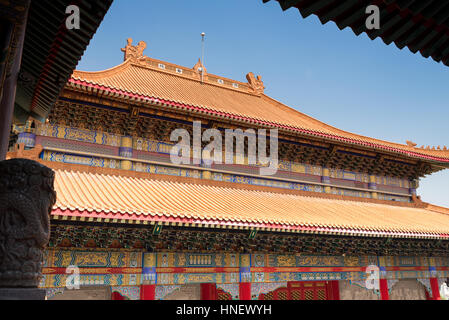 Chinese architecture ,Wat Mangkon Kamalawat or Wat Leng Noei Yi,Temple in Chinese style in Nonthaburi,Thailand. Stock Photo