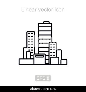 Icon of the city in a linear style Stock Vector