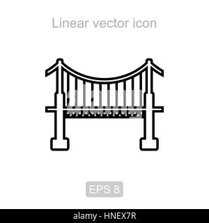 Icon of the bridge in a linear style Stock Vector