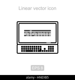 Icon of the notebook in a linear style Stock Vector
