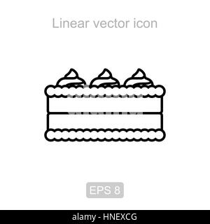 Icon of the cream pie in a linear style Stock Vector