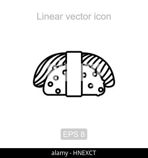 Icon of the sushi in a linear style Stock Vector