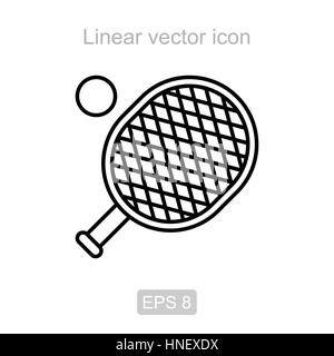 Icon of the tennis racket in a linear style Stock Vector