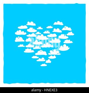 Heart from clouds Stock Vector